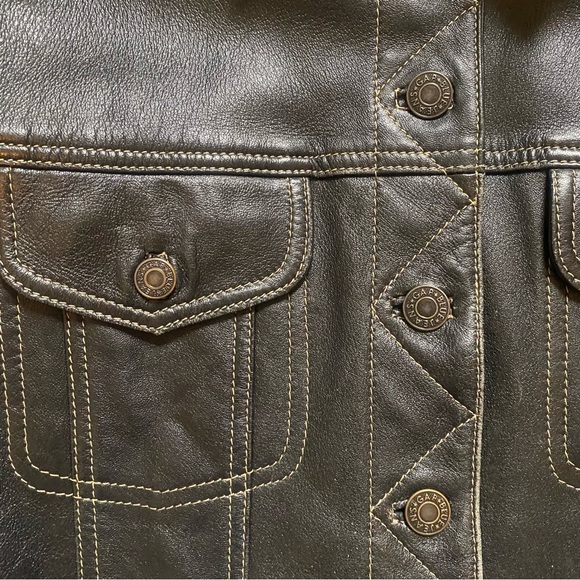 GAP ‘Icon’ Boxy Leather Jacket - Picture 4 of 5